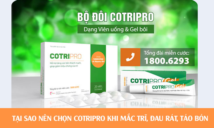 Tại sao nên chọn CotriPro khi mắc trĩ, đau rát, táo bón