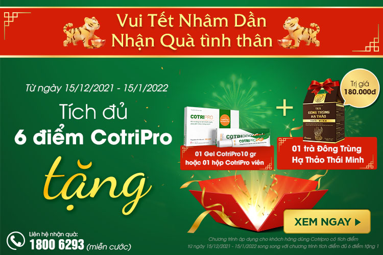 Khuyến mãi lớn: Mua CotriPro tặng trà Đông trùng hạ thảo Thái Minh 1