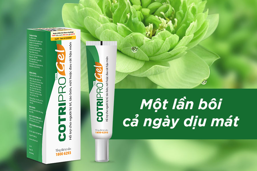 Gel bôi CotriPro - Làm lành vết nứt kẽ hậu môn và giảm nhanh đau rát, chảy máu 1